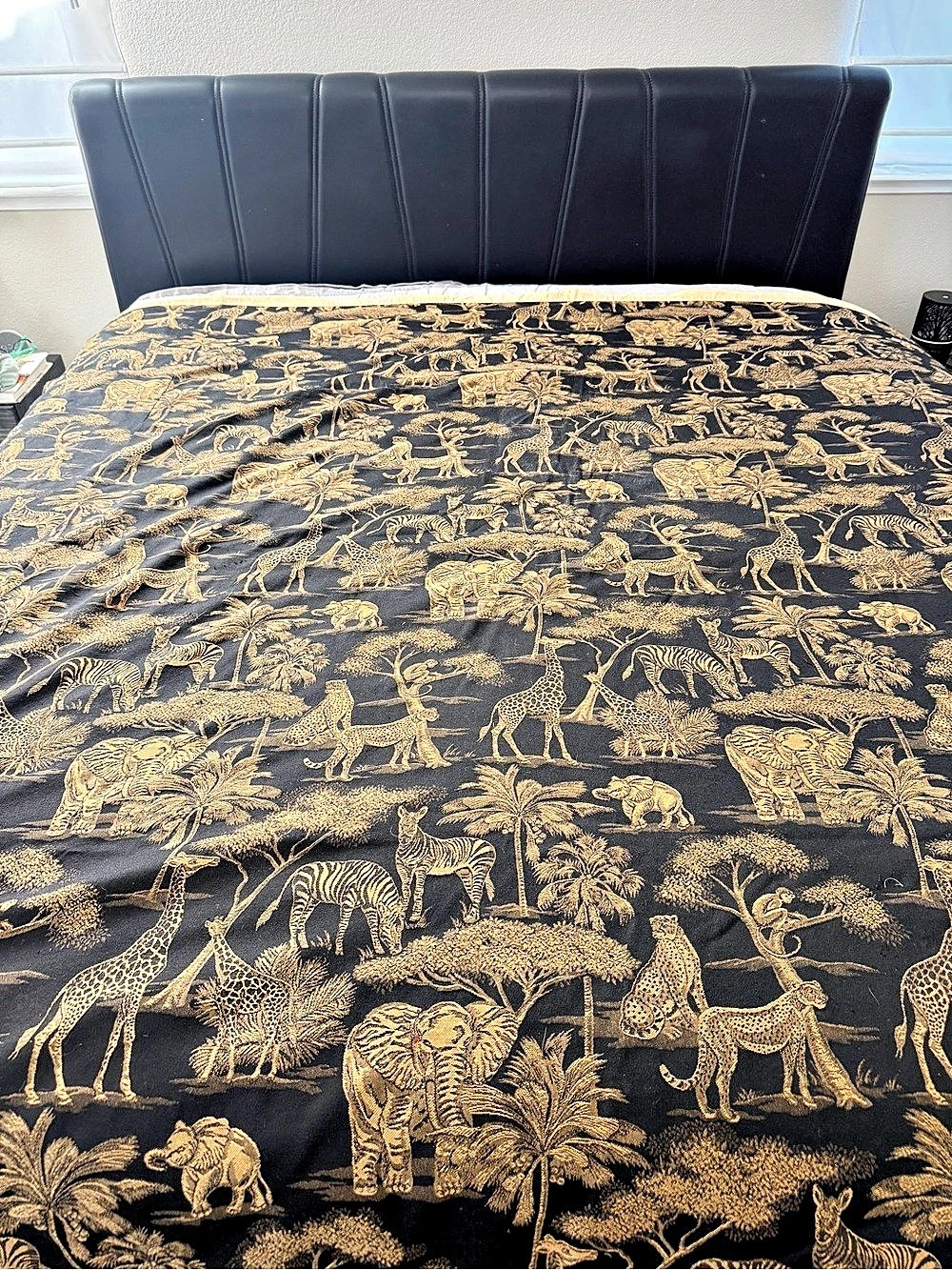 Black & Gold Animal Print Throw